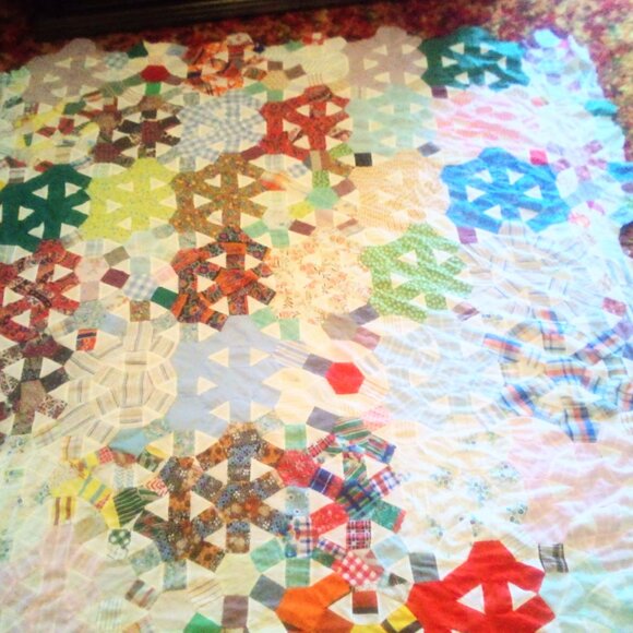 Vintage Hand Stitched Quilt Top - Picture 3 of 8